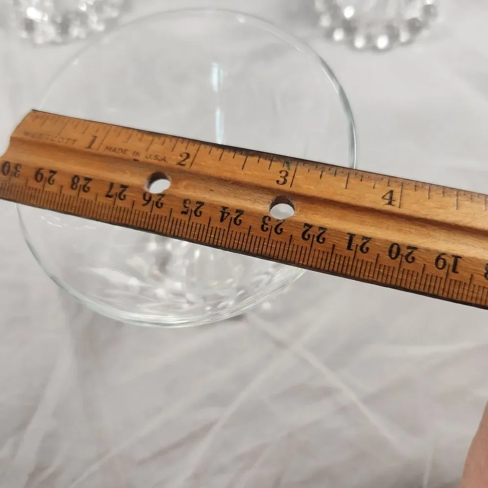 Set of 6 Anchor Hocking Etched Laurel Boopie Clear Champagne Sherbet Glasses